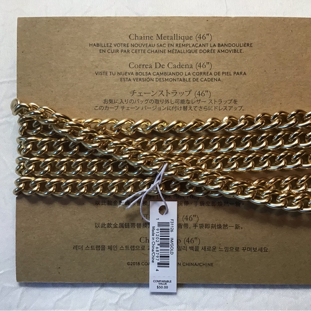 COACH  Replacement GOLD Chain Detachable Crossbody. NWT this Lot is stock out. - Picture 3 of 4